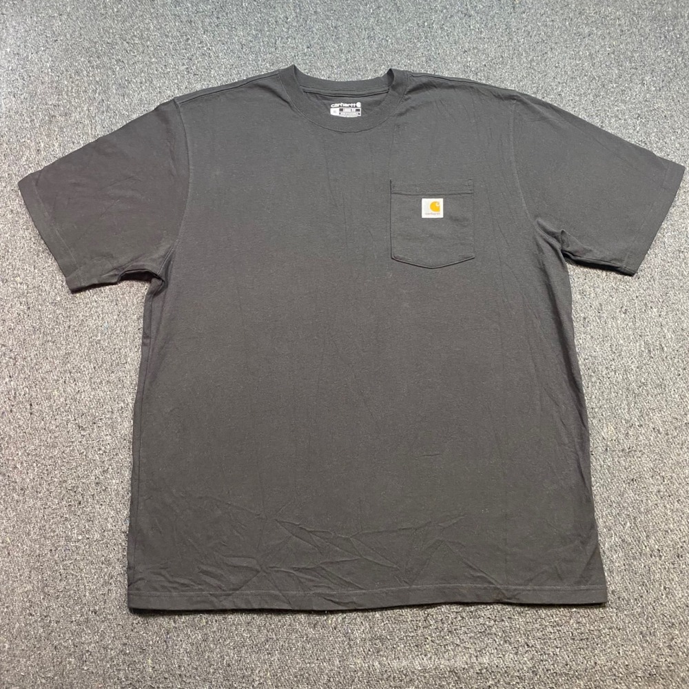 Carhartt Pocket TShirt Sz XL Mens Gray Workwear Loose Fit Short Sleeve Heavy